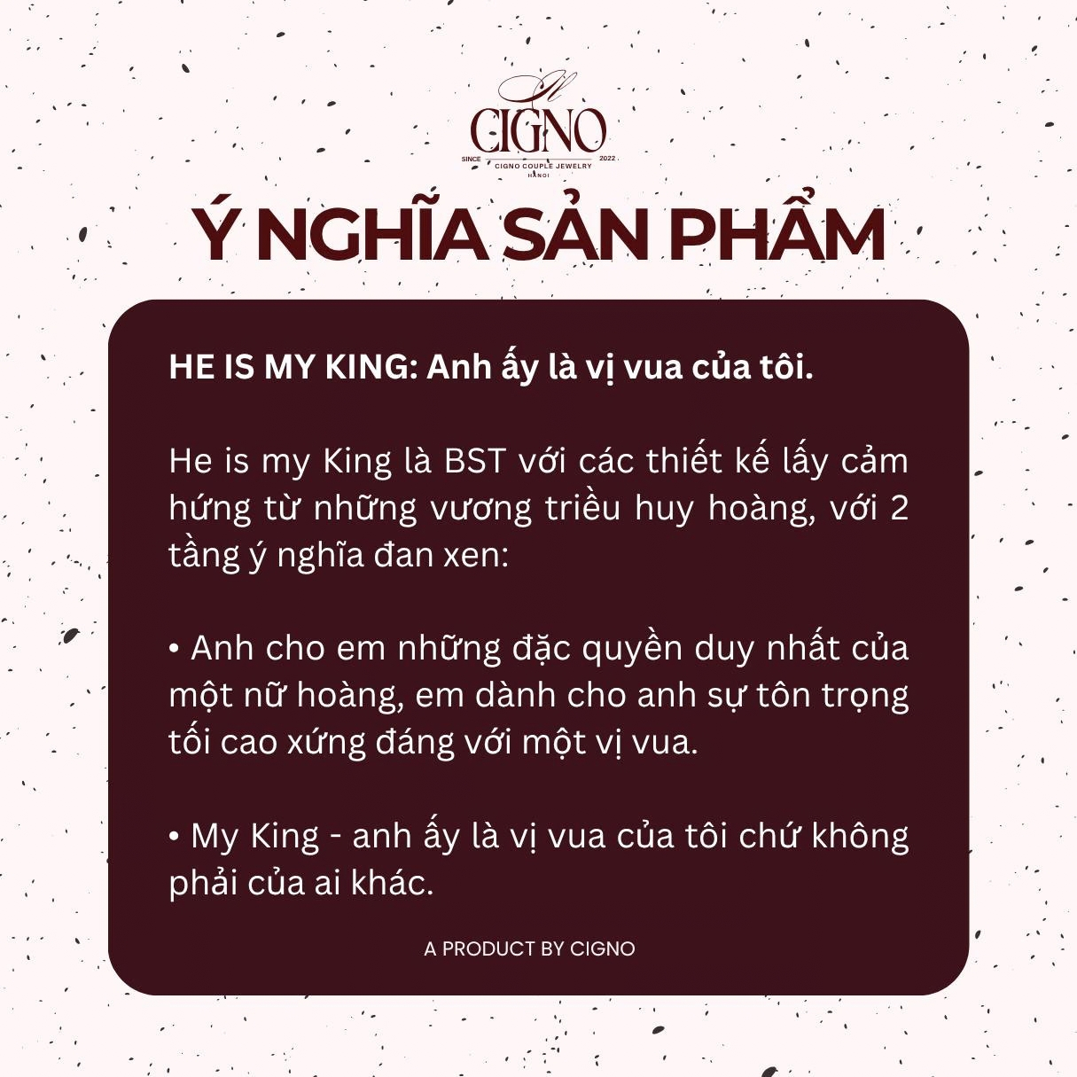 Nhẫn đôi Bạc 925 phủ Bạch kim cao cấp He is my king CIGNO - Ảnh 3