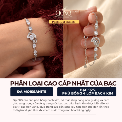 Alternative view of Vòng tay đá quý thiên nhiên Moissanite Bloometh Moon CIGNO