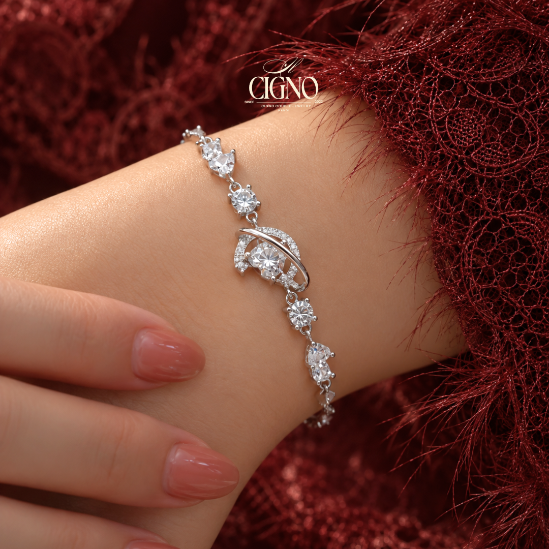 Vòng tay đá quý thiên nhiên Moissanite Bloometh Moon CIGNO - Ảnh 4