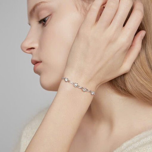 Alternative view of Vòng tay Bạc 925 phủ Bạch kim cao cấp Bloometh CIGNO