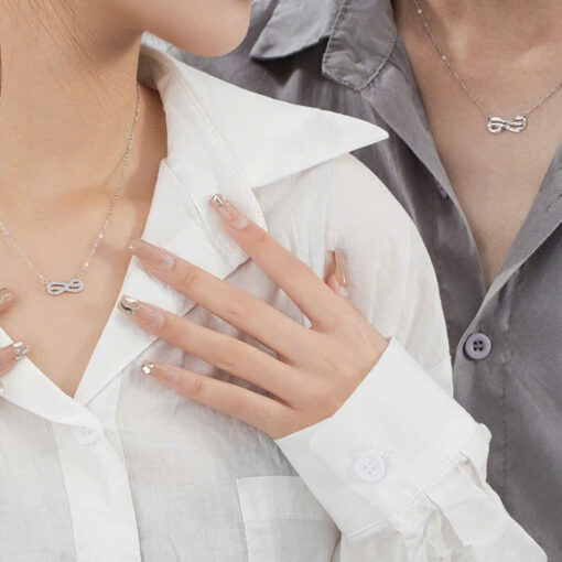 Alternative view of Dây chuyền đôi Bạc 925 phủ Bạch kim cao cấp Infinity CIGNO