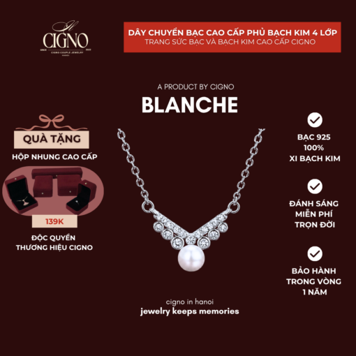 CIGNO – Dây chuyền Bạch kim & Bạc 925 Blanche CIGNO – BST Back to Versailles