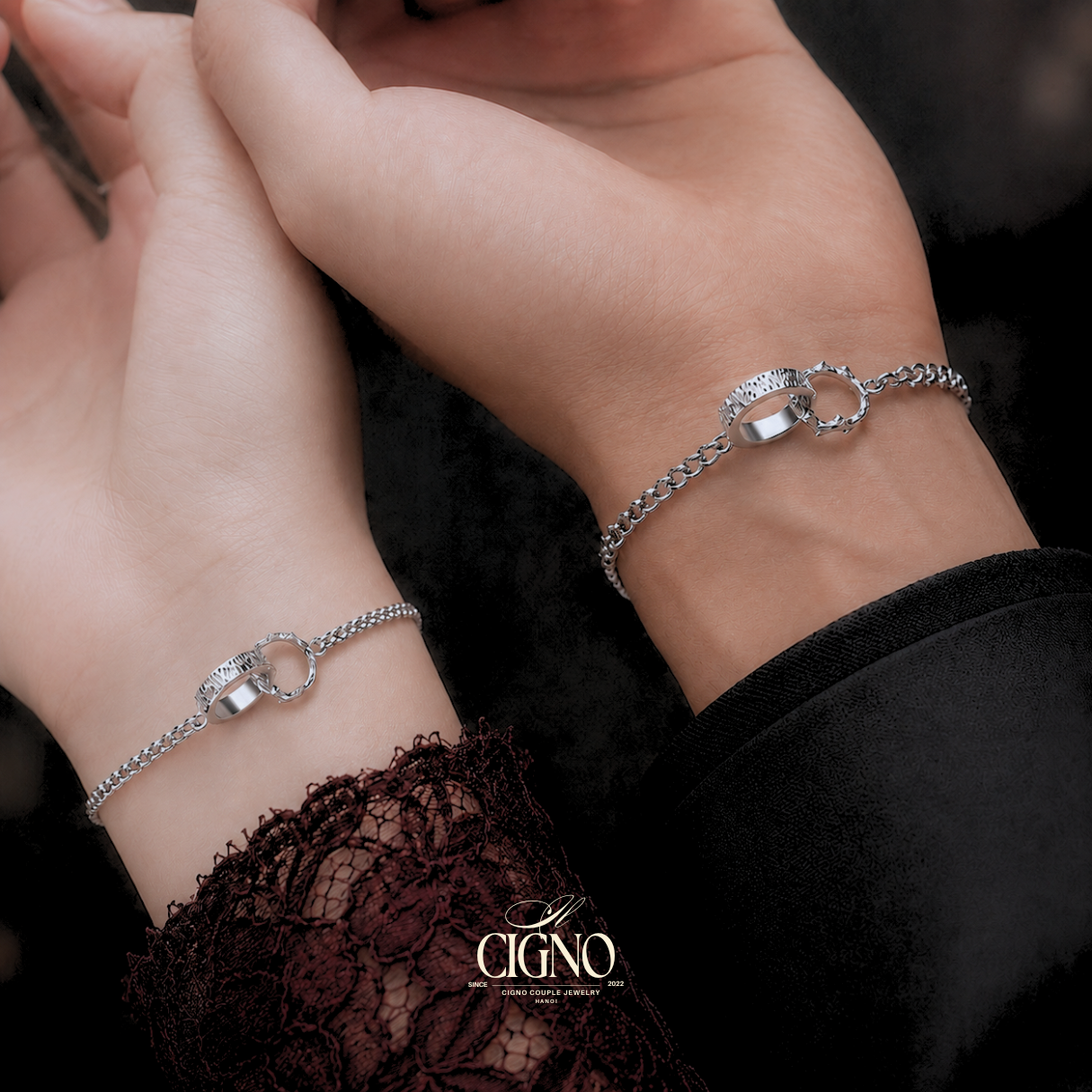Vòng tay đôi Bạc 925 phủ bạch kim cao cấp Infinity CIGNO - Ảnh 7