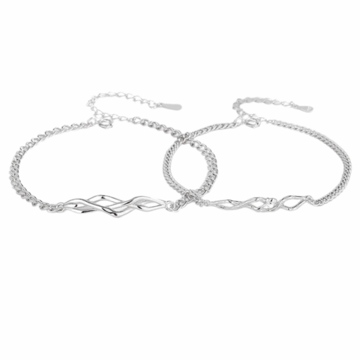 Vòng tay đôi Bạc 925 phủ Bạch kim cao cấp The Guard CIGNO