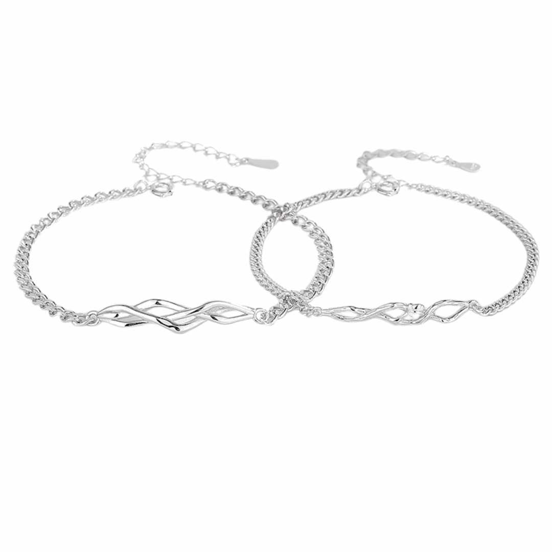 Vòng tay đôi Bạc 925 phủ Bạch kim cao cấp The Guard CIGNO