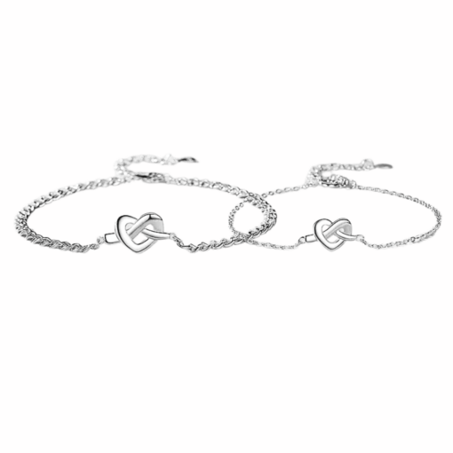 Vòng tay đôi Bạc 925 phủ bạch kim cao cấp Redamancy CIGNO