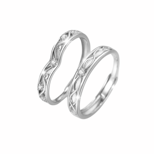 Nhẫn đôi Bạc 925 phủ Bạch kim cao cấp The First Letter CIGNO