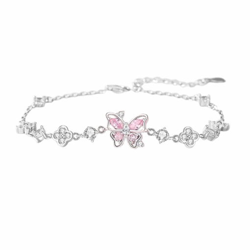 Vòng tay nữ Bạc 925 phủ Bạch kim cao cấp Etherea Rose Quart CIGNO