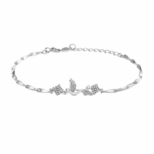 Vòng tay Bạc 925 phủ Bạch kim cao cấp Bloometh Birdsongs CIGNO