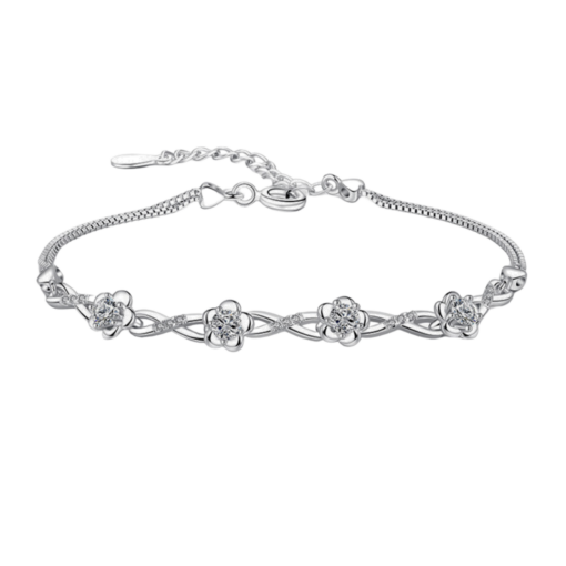 Vòng tay Bạc 925 phủ Bạch kim cao cấp Bloometh CIGNO