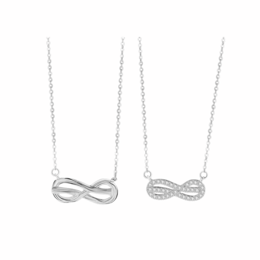 Dây chuyền đôi Bạc 925 phủ Bạch kim cao cấp Infinity CIGNO