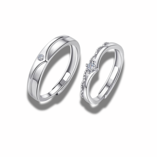 Nhẫn đôi Bạc 925 phủ Bạch kim cao cấp He is my king CIGNO