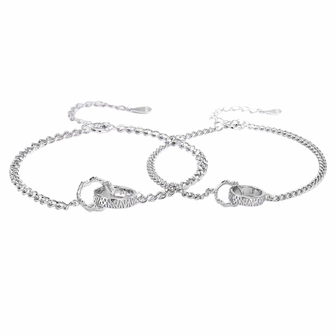 Vòng tay đôi Bạc 925 phủ bạch kim cao cấp Infinity CIGNO