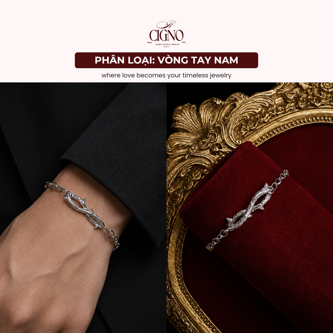 Vòng tay đôi Bạc 925 phủ Bạch kim cao cấp The Tale of Rose CIGNO - Ảnh 6
