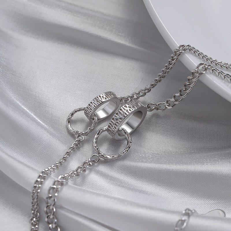 Vòng tay đôi Bạc 925 phủ bạch kim cao cấp Infinity CIGNO - Ảnh 3