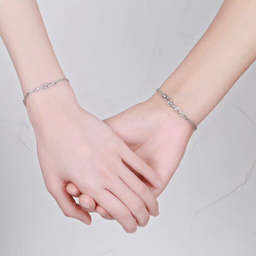 Alternative view of Vòng tay đôi Bạc 925 phủ Bạch kim cao cấp The Guard CIGNO