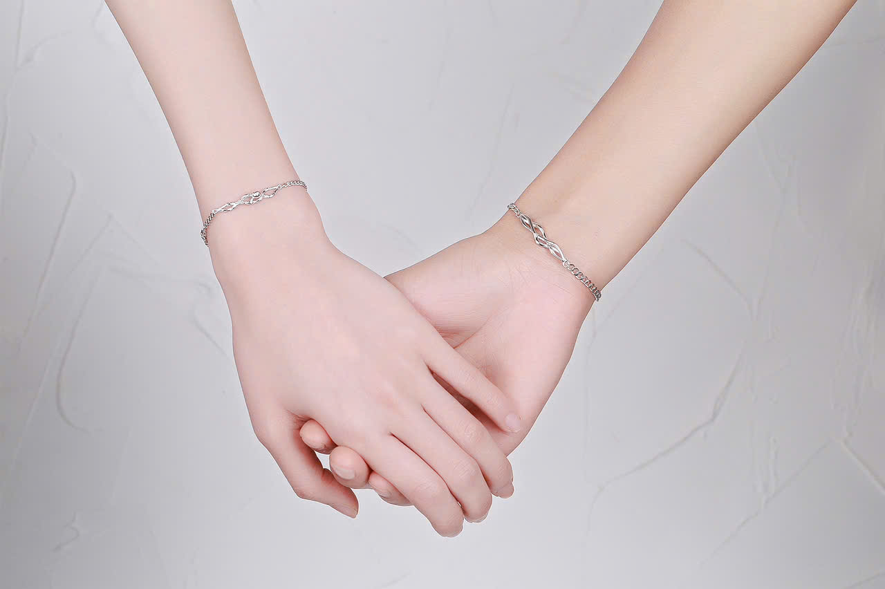 Vòng tay đôi Bạc 925 phủ Bạch kim cao cấp The Guard CIGNO - Ảnh 2