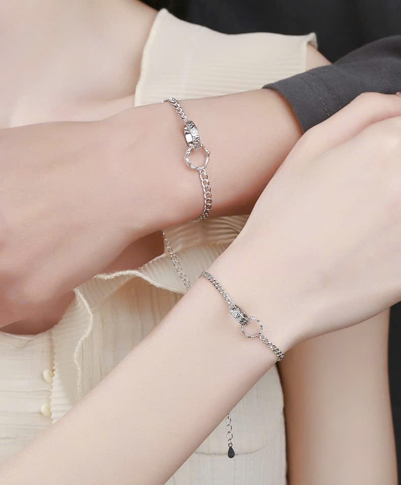 Vòng tay đôi Bạc 925 phủ bạch kim cao cấp Infinity CIGNO - Ảnh 2