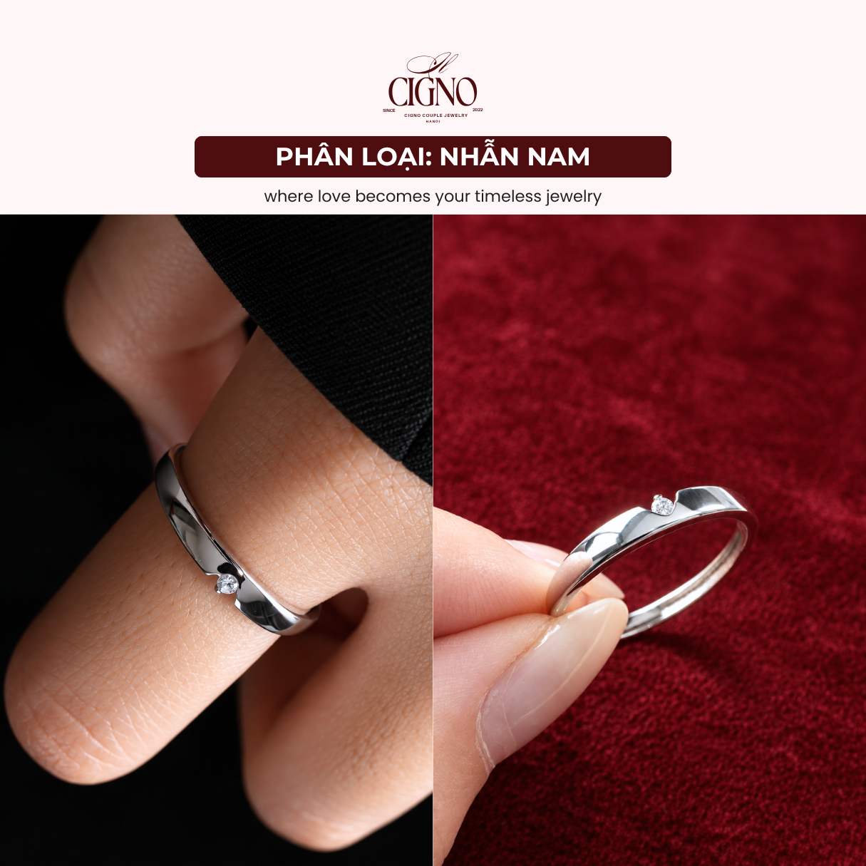 Nhẫn đôi Bạc 925 phủ Bạch kim cao cấp The Crown by CIGNO - Ảnh 10