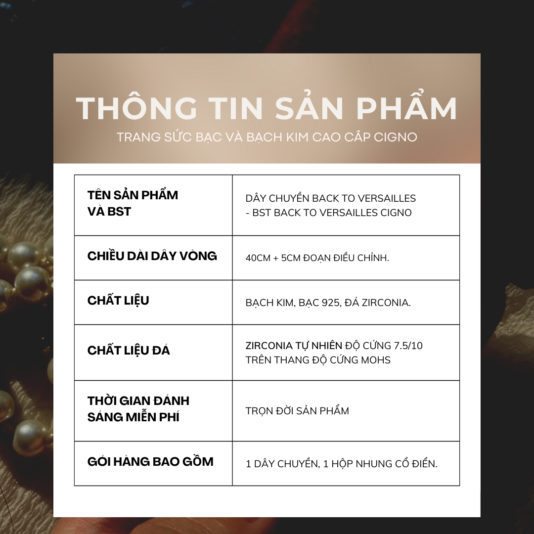 BST Back to Versailles - Dây chuyền Back to Versailles CIGNO - Ảnh 2