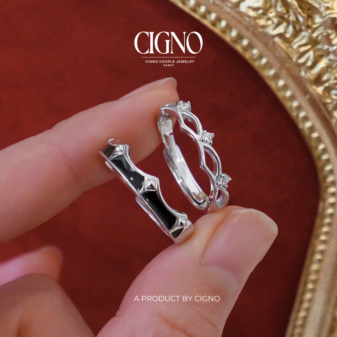 BST Eternal Promise - Nhẫn đôi Bạc 925 phủ Bạch kim cao cấp Endless CIGNO - Ảnh 4