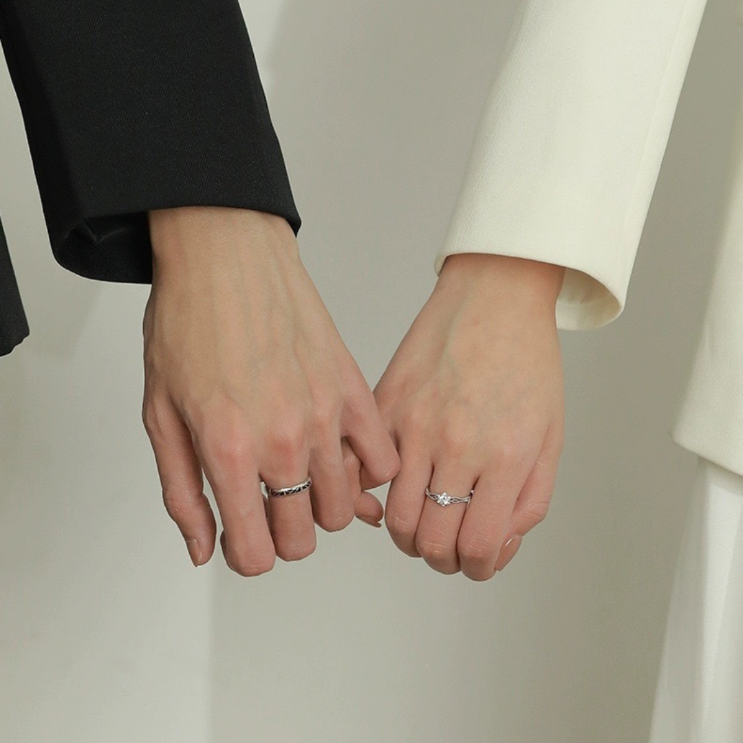 Nhẫn đôi Bạc 925 phủ Bạch kim cao cấp Eternity CIGNO - Ảnh 4