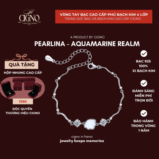 Vòng tay Pearlina - Aquamarine Realm Collection CIGNO