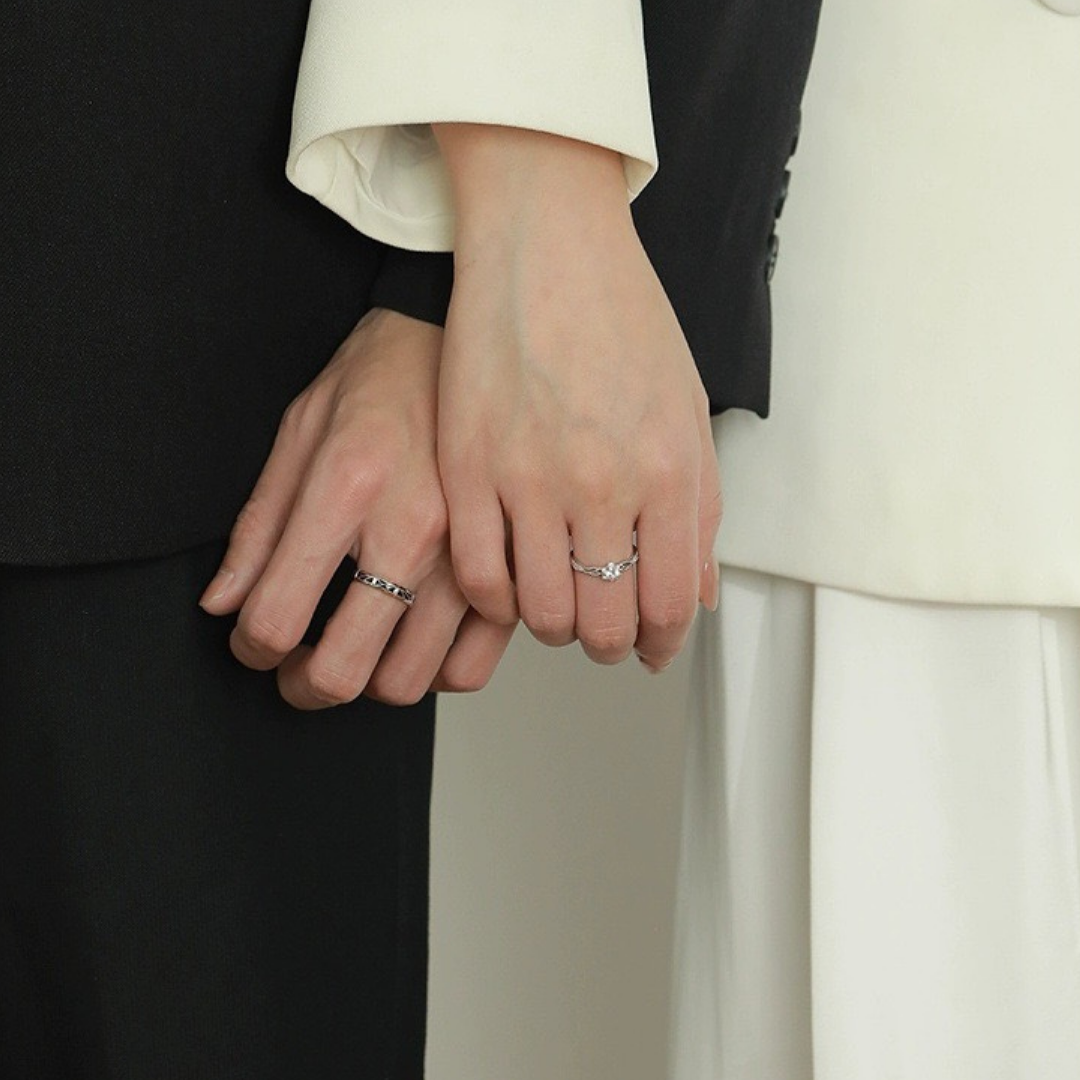 Nhẫn đôi Bạc 925 phủ Bạch kim cao cấp Eternity CIGNO - Ảnh 5