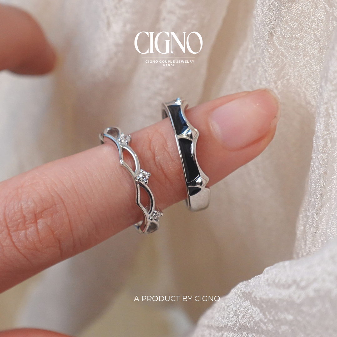 BST Eternal Promise - Nhẫn đôi Bạc 925 phủ Bạch kim cao cấp Endless CIGNO - Ảnh 2