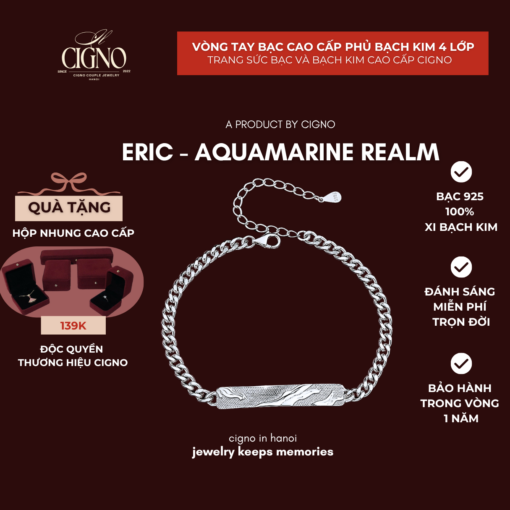 Vòng tay Eric - Aquamarine Realm Collection CIGNO