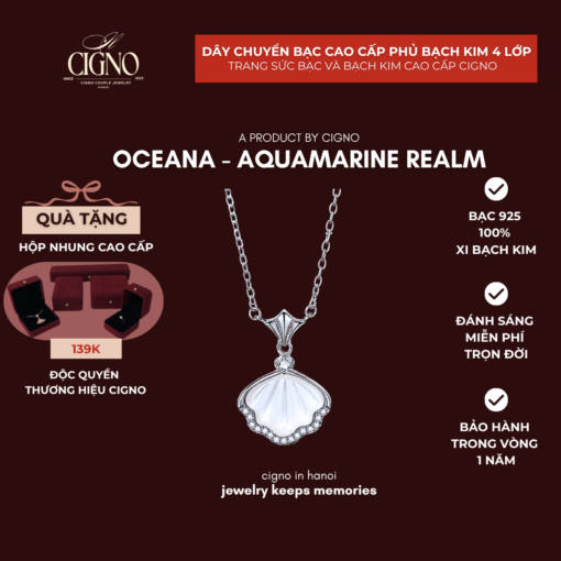 Dây chuyền Oceana - Aquamarine Realm Collection CIGNO