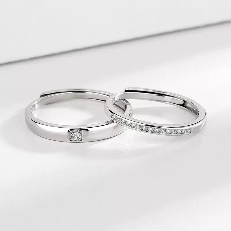 Nhẫn đôi Bạc 925 phủ Bạch kim cao cấp Pretending CIGNO - Ảnh 4