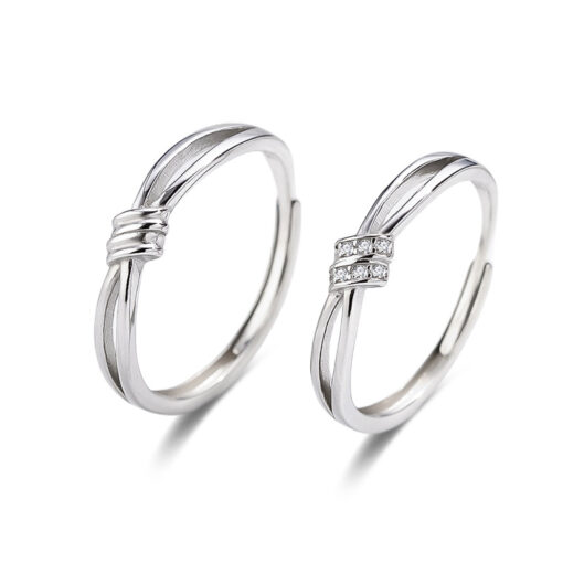 Nhẫn đôi Bạc 925 phủ Bạch kim cao cấp Handfasting CIGNO