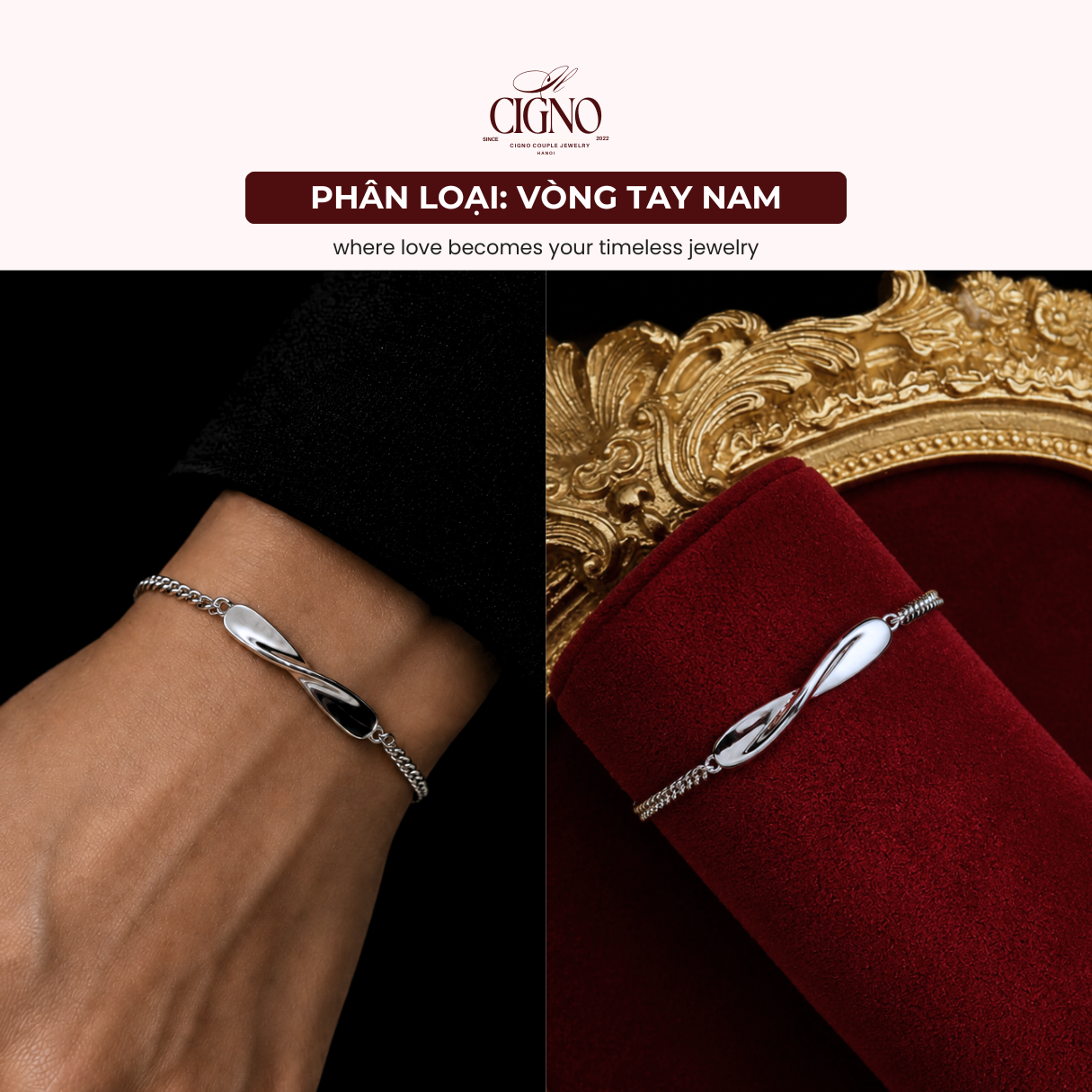 Vòng tay đôi Bạc 925 phủ Bạch kim cao cấp Ouroborus CIGNO - Ảnh 7