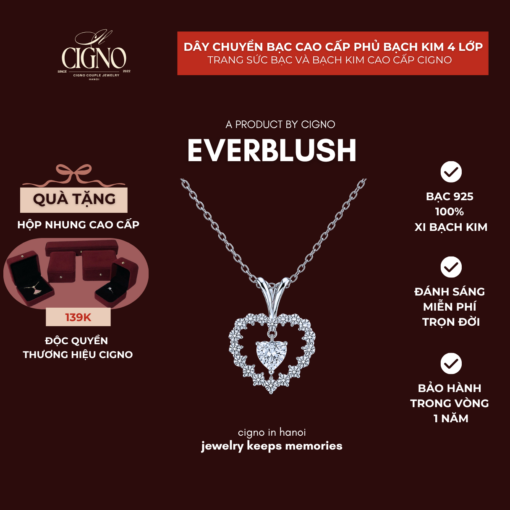 CIGNO – Dây chuyền Bạch kim & Bạc 925 Everblush CIGNO