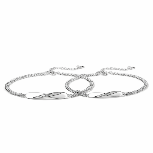 Vòng tay đôi Bạc 925 phủ Bạch kim cao cấp Ouroborus CIGNO