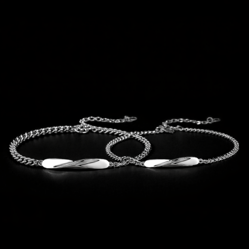 Alternative view of Vòng tay đôi Bạc 925 phủ Bạch kim cao cấp Ouroborus CIGNO