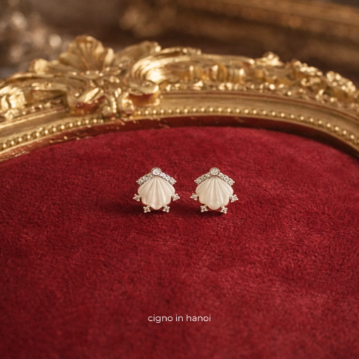 Alternative view of CIGNO - Khuyên tai Mirel Bạc 925 cao cấp phủ bóng Bạch kim 4 lớp