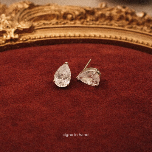 Alternative view of CIGNO - Khuyên tai A Drop of Light Bạc 925 cao cấp phủ bóng Bạch kim 4 lớp