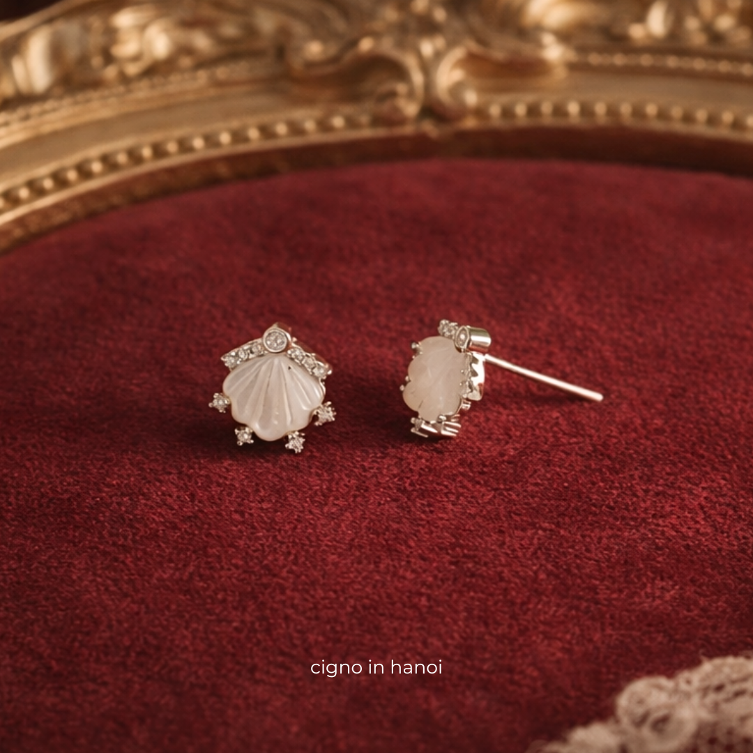 CIGNO - Khuyên tai Mirel Bạc 925 cao cấp phủ bóng Bạch kim 4 lớp - Ảnh 4