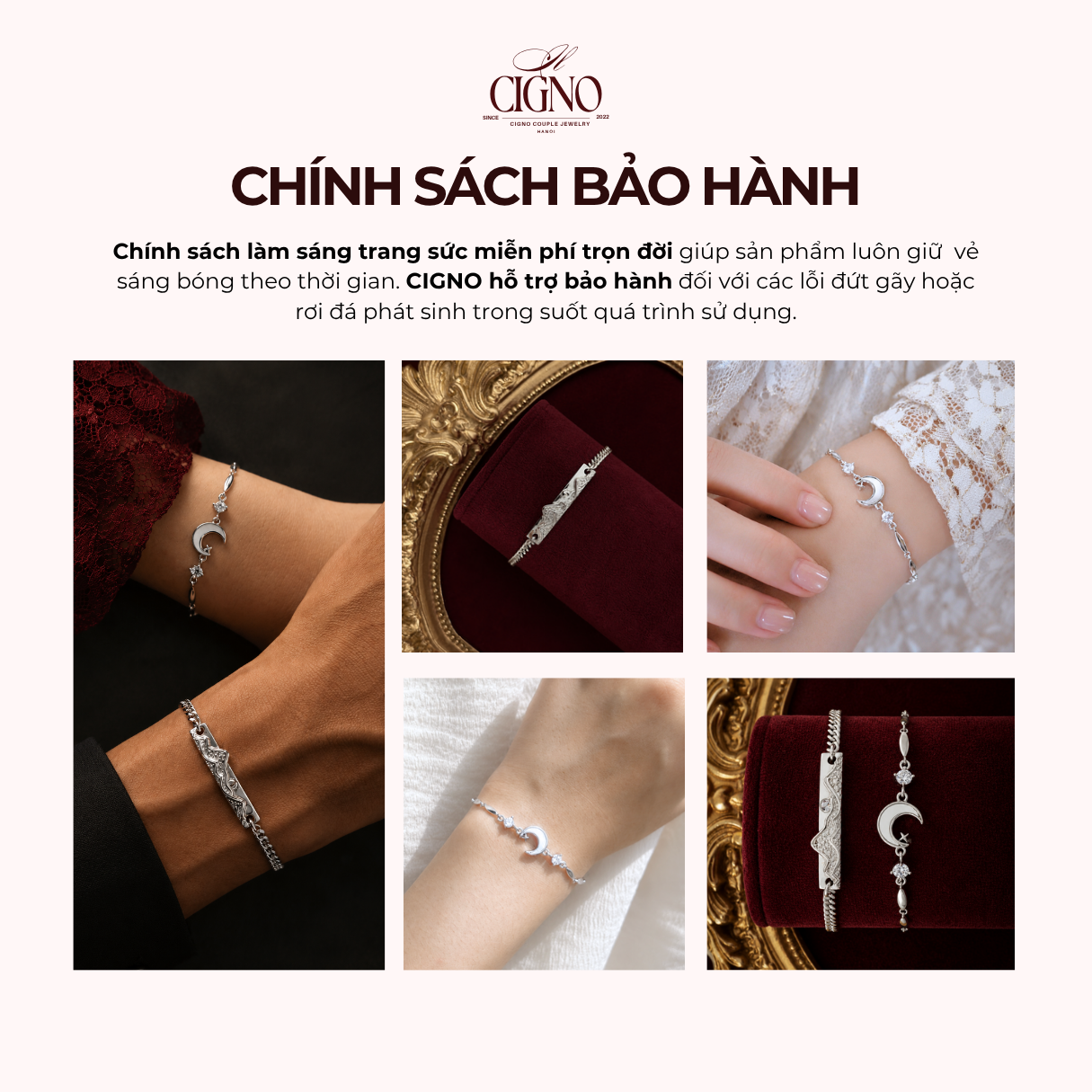 Vòng tay đôi Bạc 925 phủ Bạch kim cao cấp Is-Ra-El CIGNO - Lunaris Vale Version - Ảnh 4