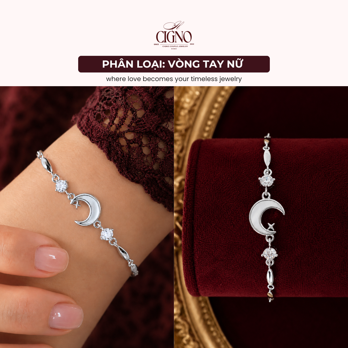 Vòng tay đôi Bạc 925 phủ Bạch kim cao cấp Is-Ra-El CIGNO - Lunaris Vale Version - Ảnh 5
