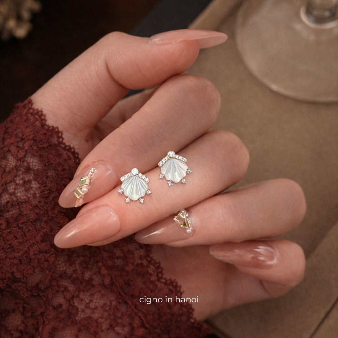 CIGNO - Khuyên tai Mirel Bạc 925 cao cấp phủ bóng Bạch kim 4 lớp - Ảnh 6