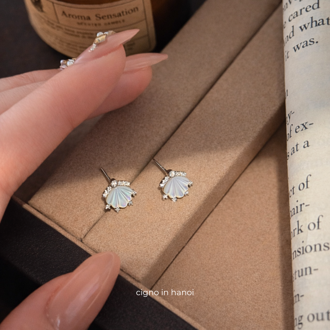 CIGNO - Khuyên tai Mirel Bạc 925 cao cấp phủ bóng Bạch kim 4 lớp - Ảnh 7