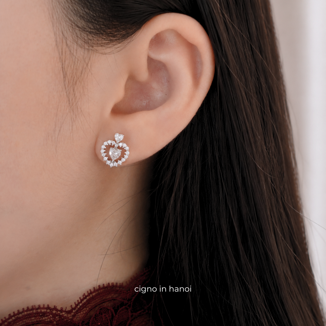 CIGNO – Khuyên tai Bạch kim & Bạc 925 Everblush CIGNO - Ảnh 5