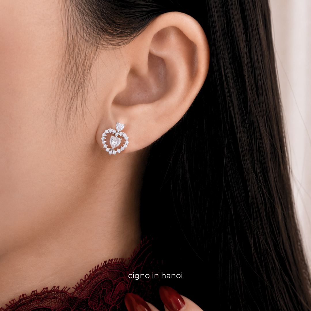 CIGNO – Khuyên tai Bạch kim & Bạc 925 Everblush CIGNO - Ảnh 6