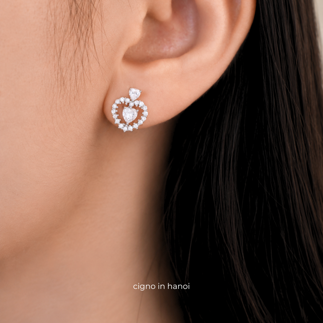 CIGNO – Khuyên tai Bạch kim & Bạc 925 Everblush CIGNO - Ảnh 7