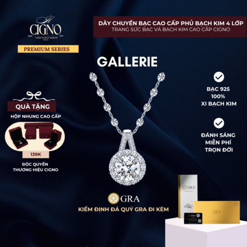 CIGNO – Dây chuyền Bạch kim & Bạc 925 Gallerie CIGNO – BST Back to Versailles.