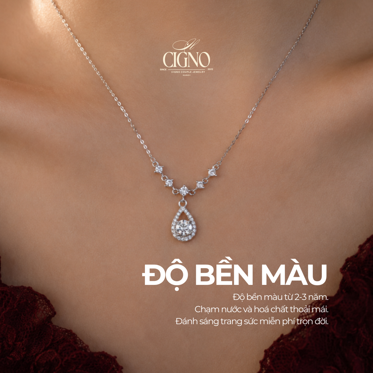 CIGNO – Dây chuyền Bạch kim & Bạc 925 Margaux CIGNO – BST Back to Versailles. - Ảnh 3