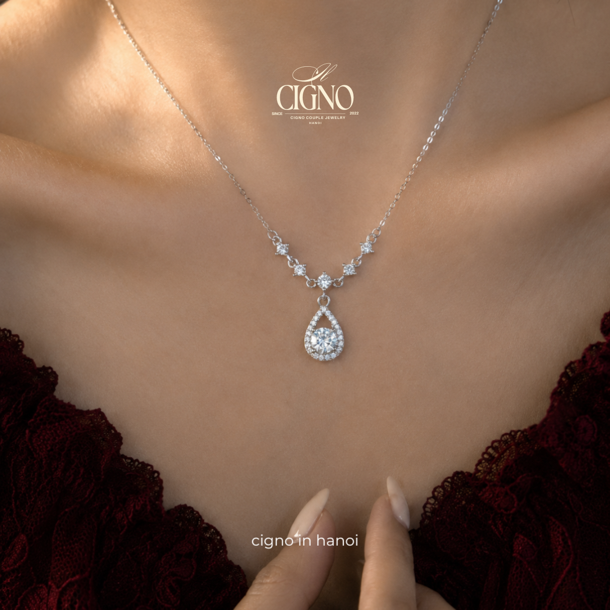 CIGNO – Dây chuyền Bạch kim & Bạc 925 Margaux CIGNO – BST Back to Versailles. - Ảnh 8